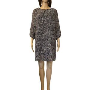 H&M Women's Dress Size 6 Black White Lined 3/4 Sleeves Back Zipper EUC
